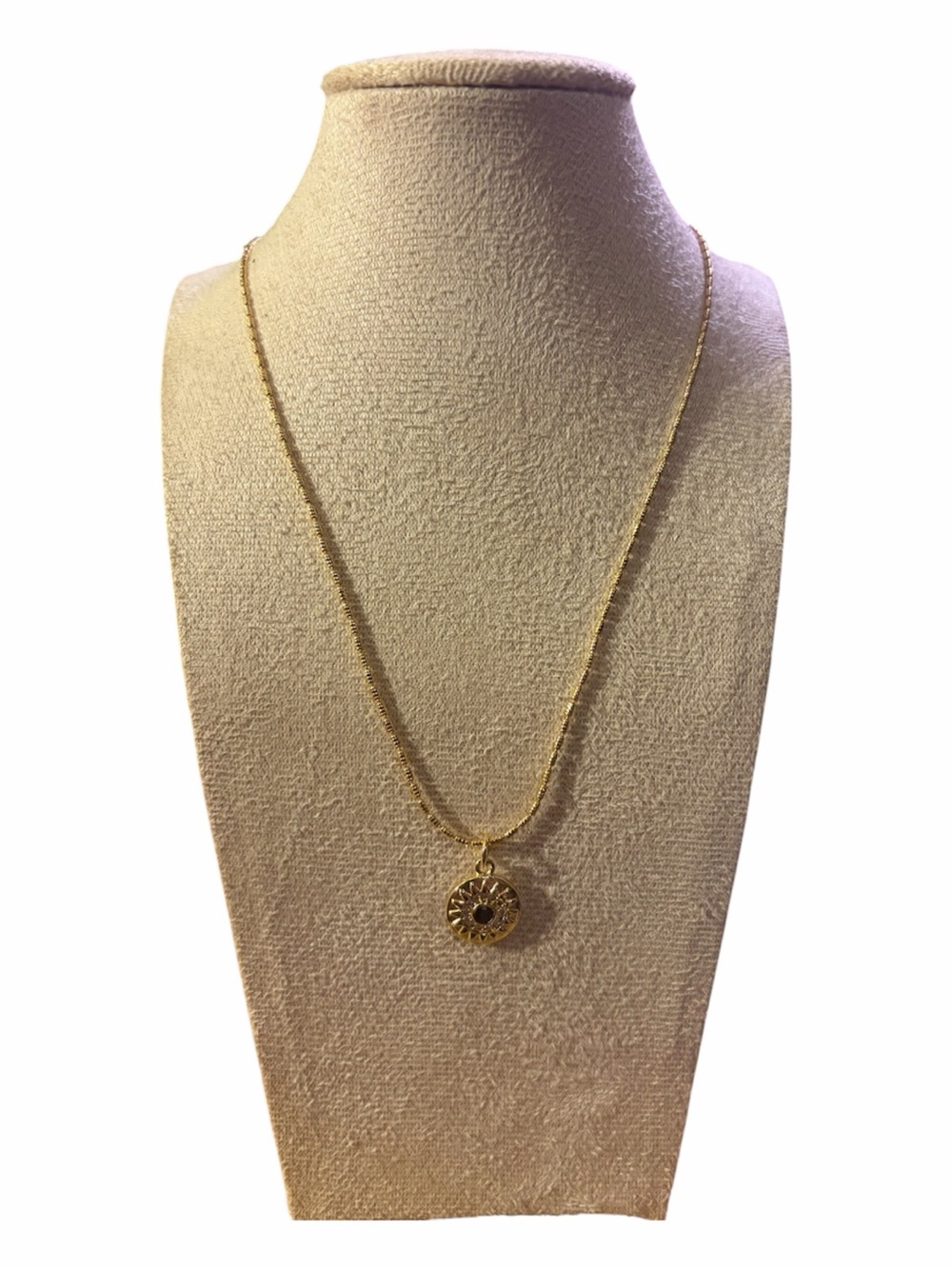 Gold Plated Sunburst Pendant Necklace - Women Jewelry